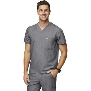 FIGS Leon Three-Pocket Medical Scrub Short sleeves Graphite Top Size L PO 2430
